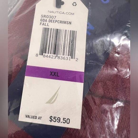 NWT - Nautica Men's Navtech V-Neck Sweater in Deep Crimson - Size 2XL - Picture 7 of 7